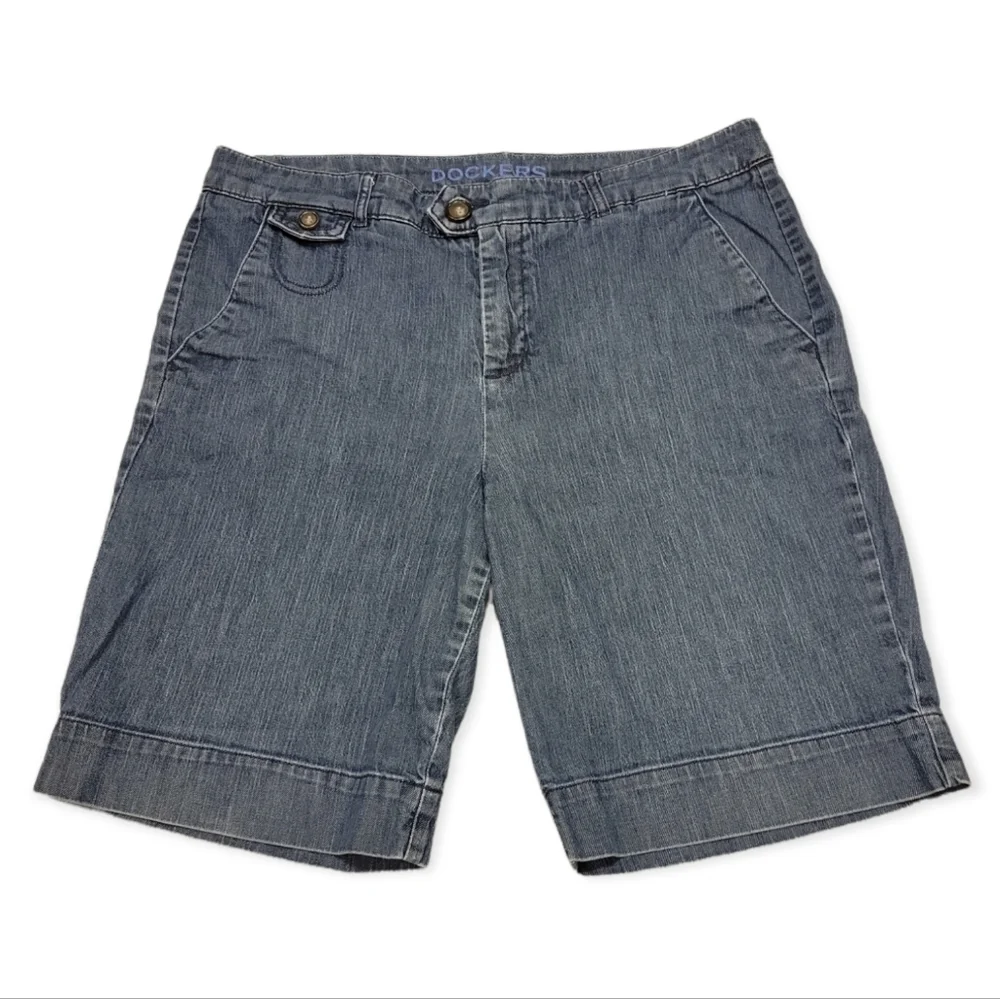 Levi's Dockers Long Denim Jean Shorts‎ Size 14